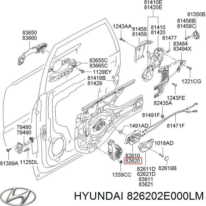 Ручка двери боковой/сдвижной, внутренняя правая Hyundai/Kia 826202E000LM цена, от 6.33 USD