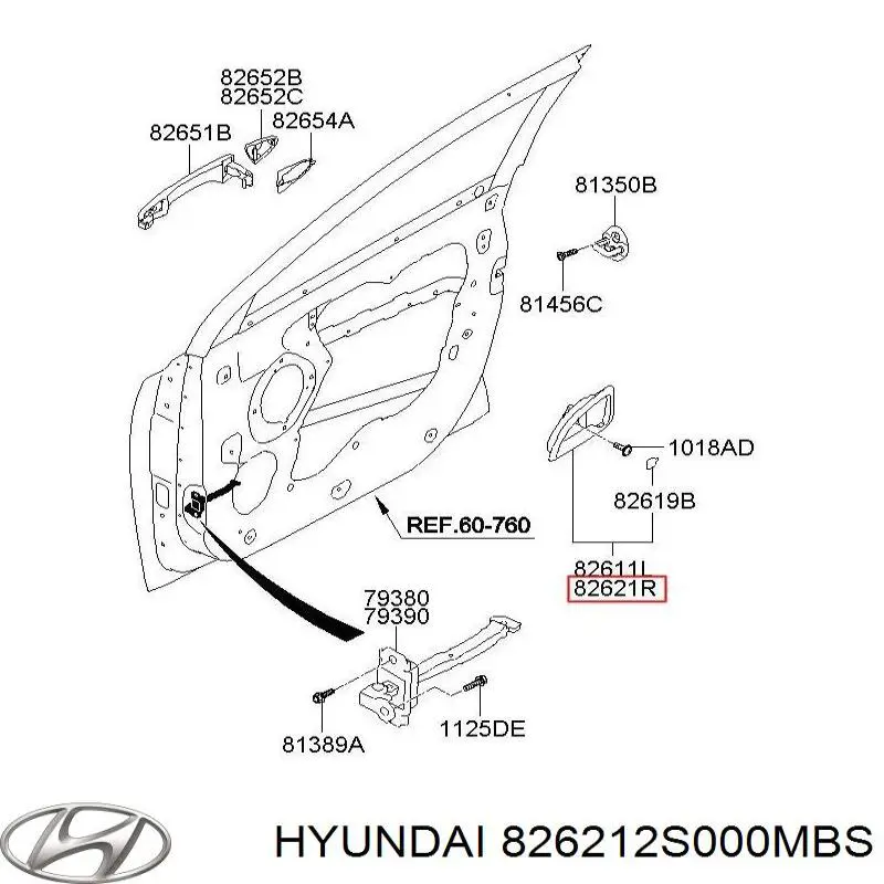  826212S000MBS Hyundai/Kia