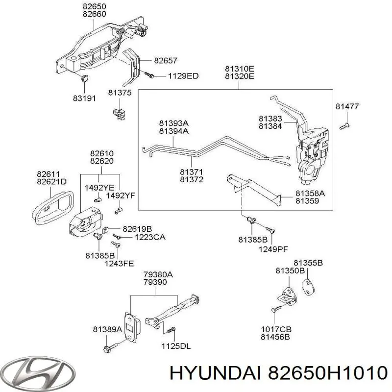 Купить 82650H1010 Hyundai/Kia Ручка двери передней наружная левая