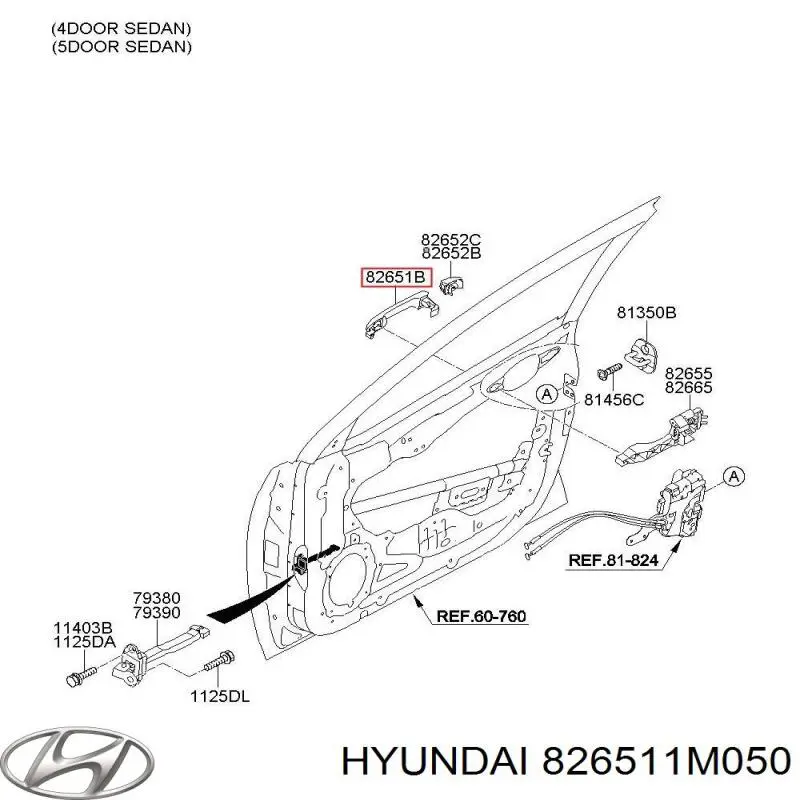 Ручка двери передней наружная Hyundai/Kia 826511M050 цена, от 6.36 USD