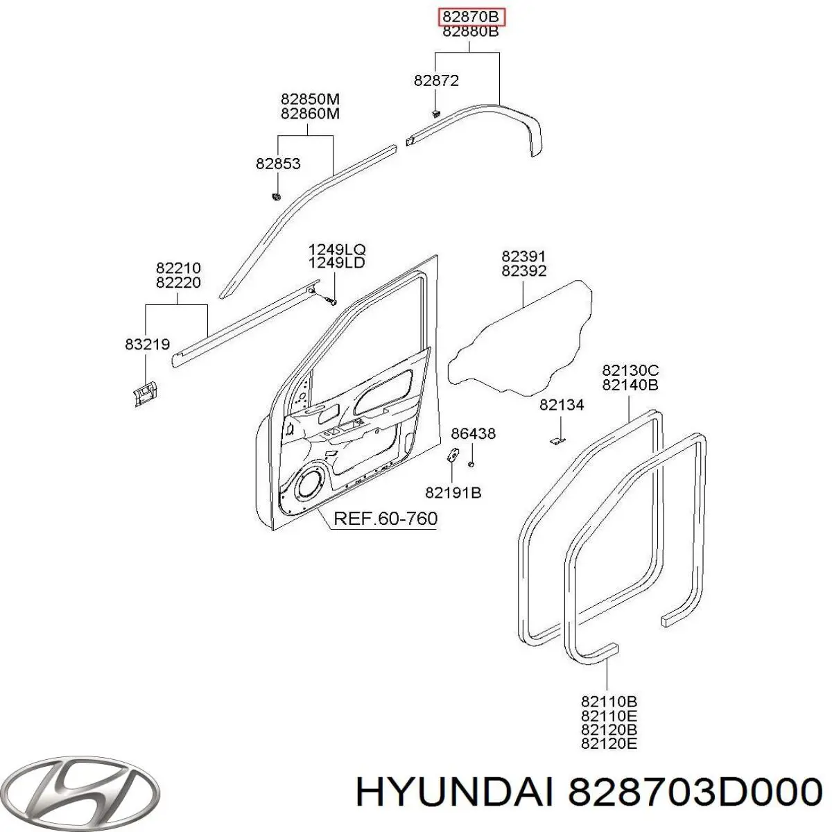 Молдинг крыши задний левый Hyundai/Kia 828703D000 цена, от 63.35 USD