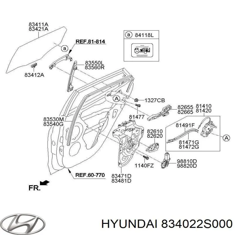 Механизм стеклоподъемника двери задней, правой Hyundai/Kia 834022S000 цена, от 19.00 USD