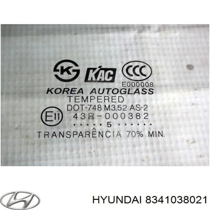 8341038021 Hyundai/Kia Стекло двери задней левой