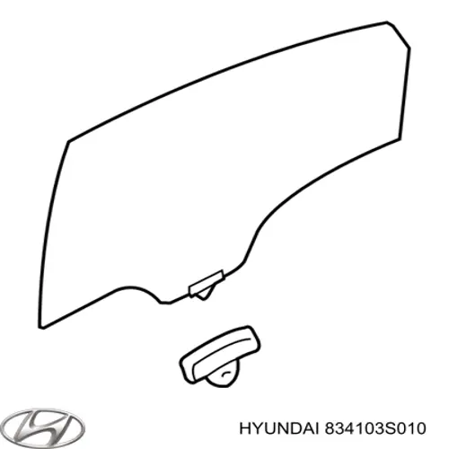 834103S010 Hyundai/Kia vidro da porta traseira esquerda