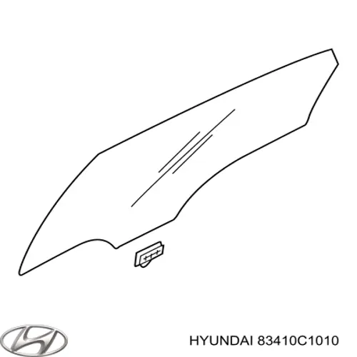 Стекло двери задней левой Hyundai/Kia 83410C1010