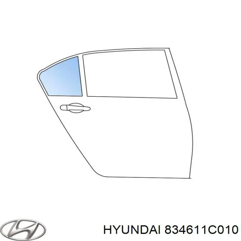 Стекло-форточка двери, задней, правой Hyundai/Kia 834611C010 цена, от 11.52 USD