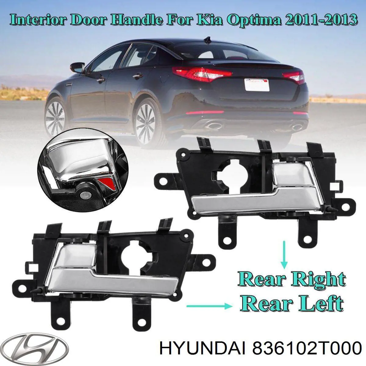 Ручка двери задней внутренняя левая Hyundai/Kia 836102T500 цена, от 7.63 USD