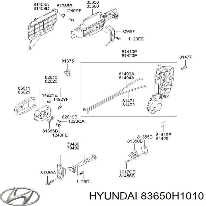 Купить 83650H1010 Hyundai/Kia Ручка двери задней наружная левая