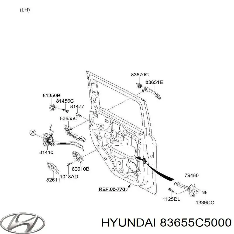 Держатель наружной ручки двери задней левой Hyundai/Kia 83655C5000 цена, от 12.67 USD