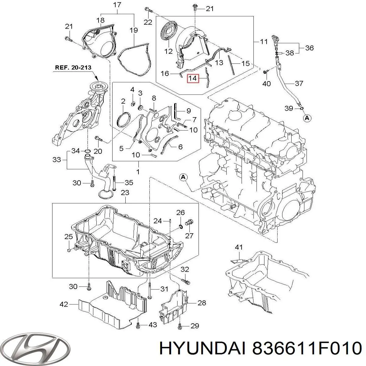 Ручка двери задней наружная правая 836611F010 Hyundai/Kia