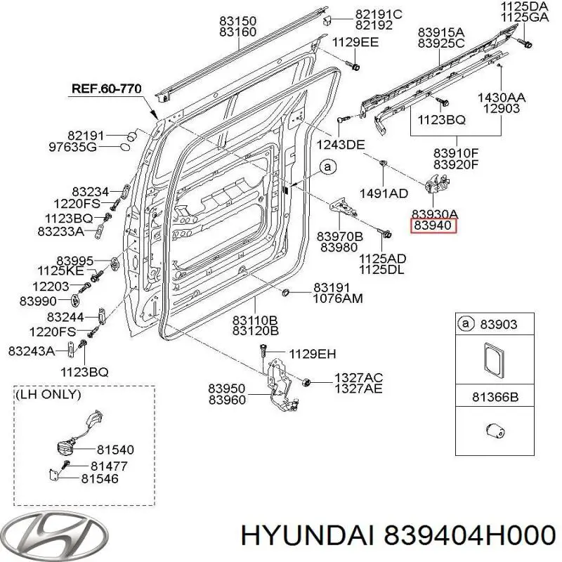 Ролик двери боковой/сдвижной, правый центральный Hyundai/Kia 839404H000 цена, от 40.07 USD