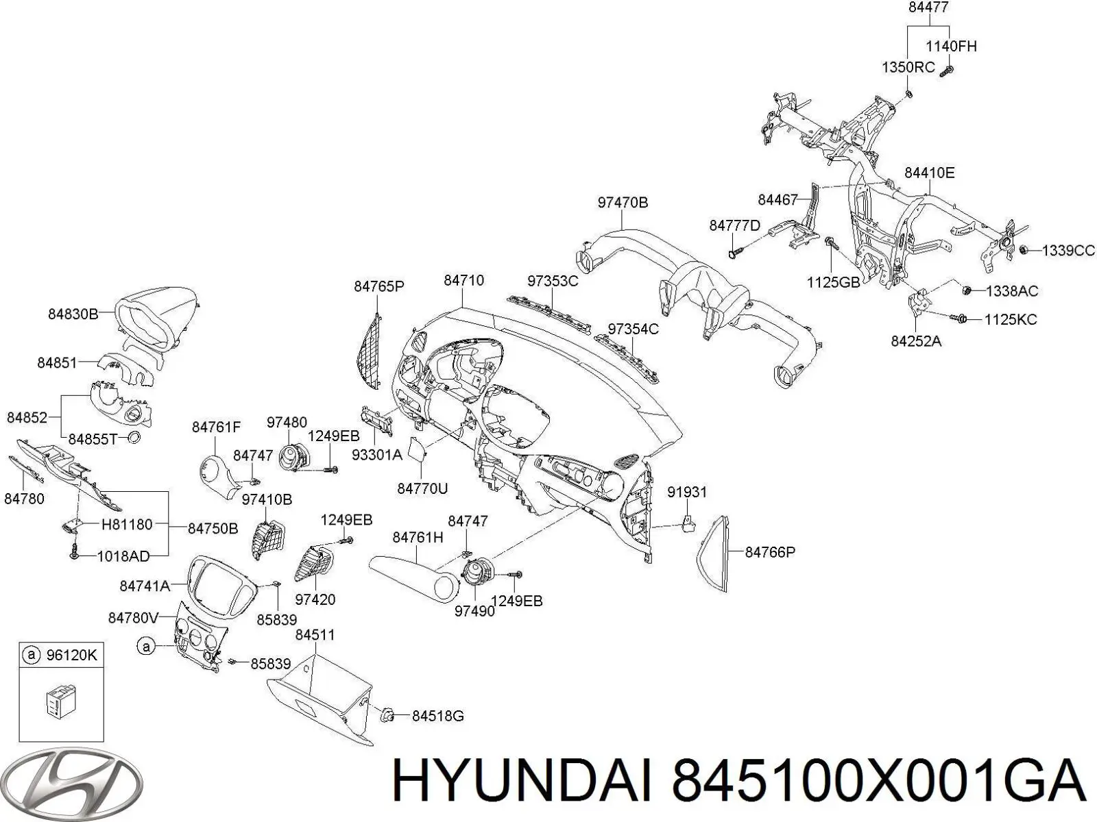 Ящик перчаточный (бардачок) на Hyundai I10 PA