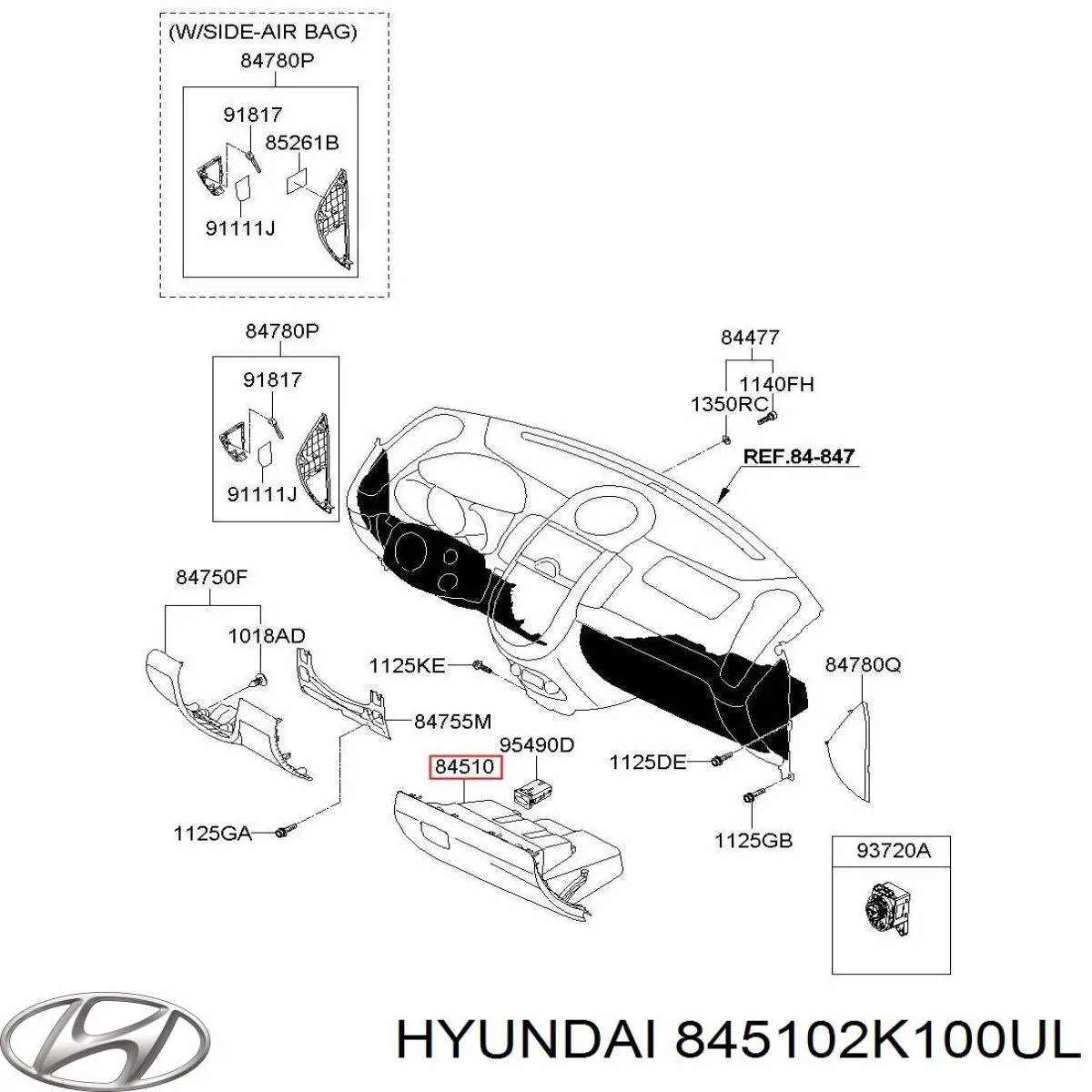 845102K100UL Hyundai/Kia 