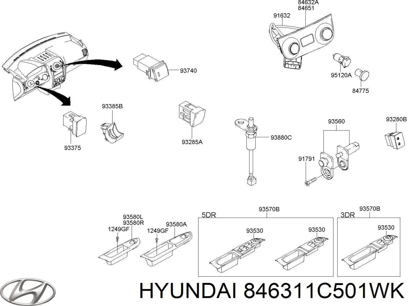  846311C501WK Hyundai/Kia