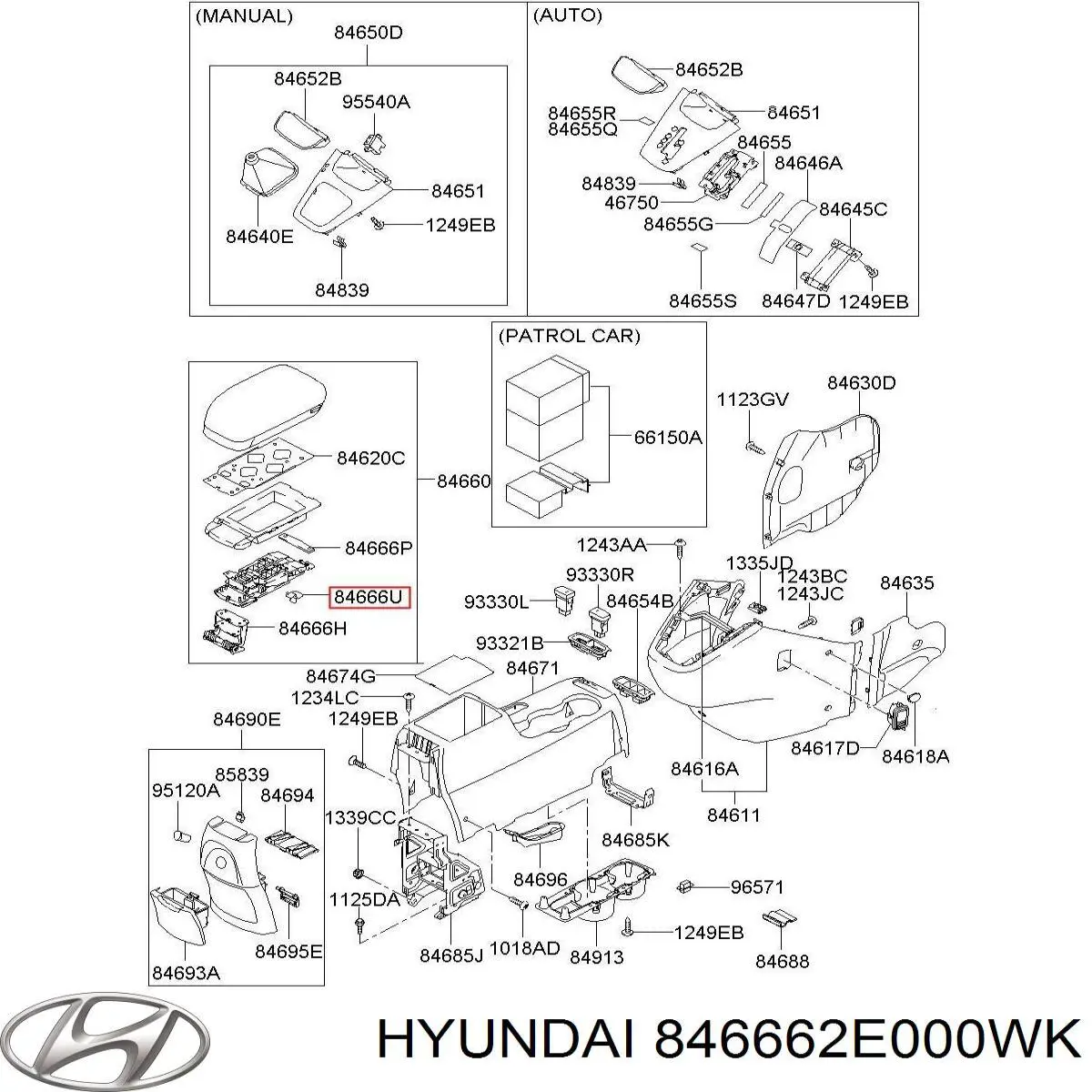  846662E000WK Hyundai/Kia