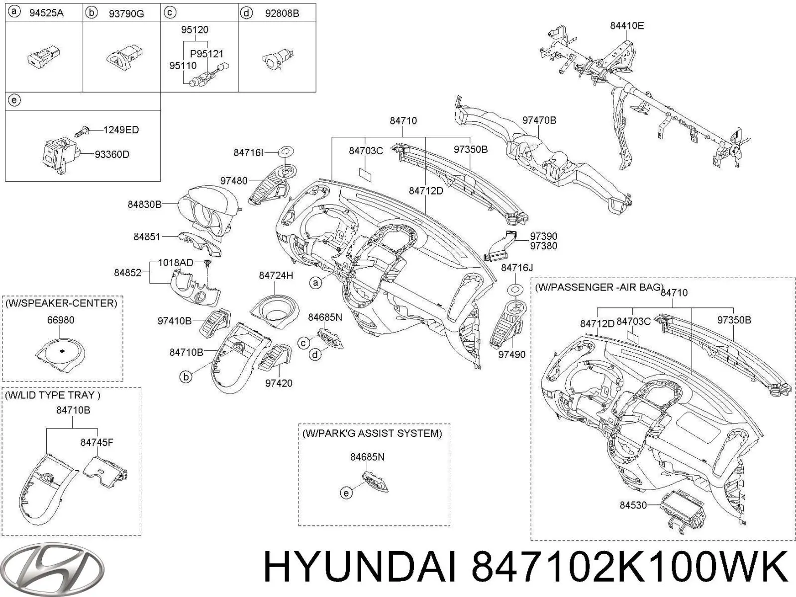 847102K100WK Hyundai/Kia Передняя панель
