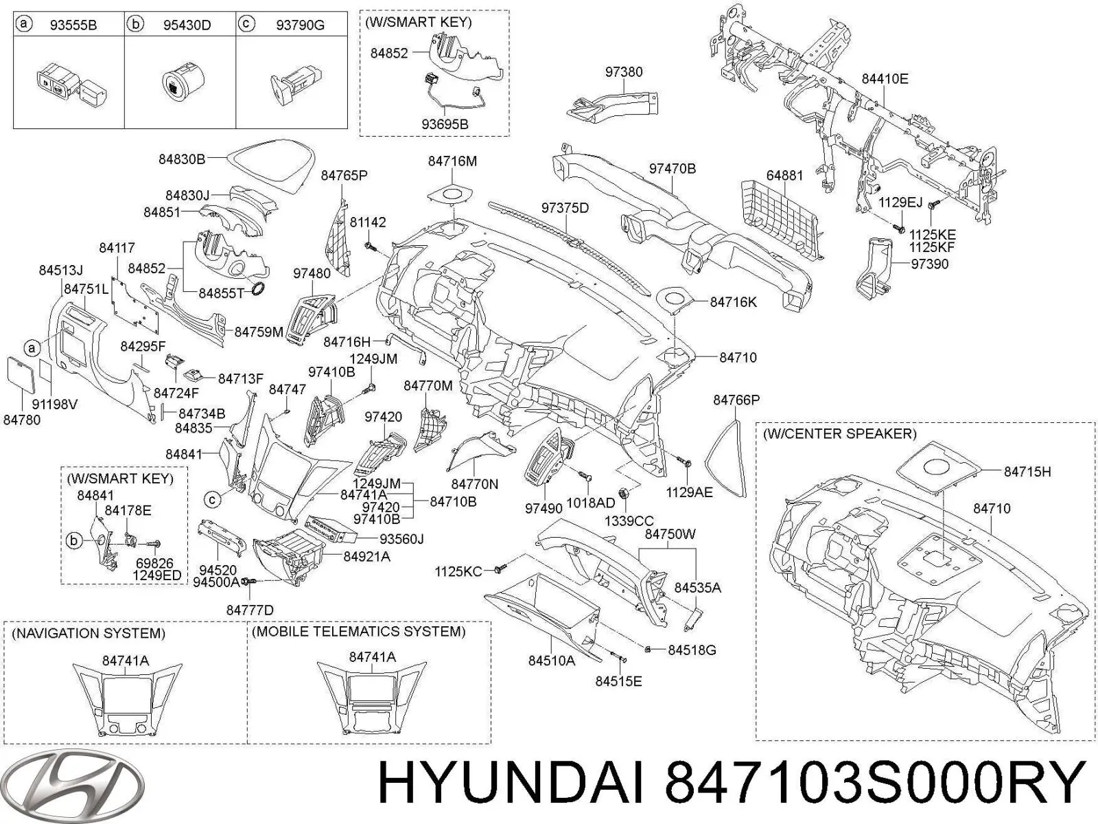 847103S000RY Hyundai/Kia Передняя панель