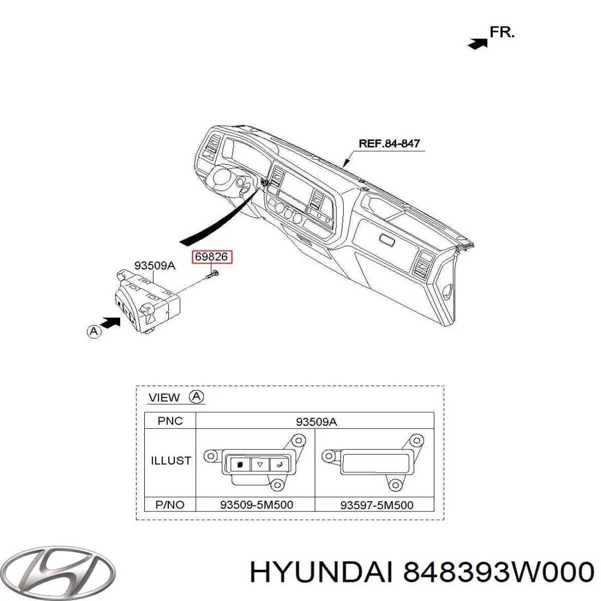  848393W000 Hyundai/Kia