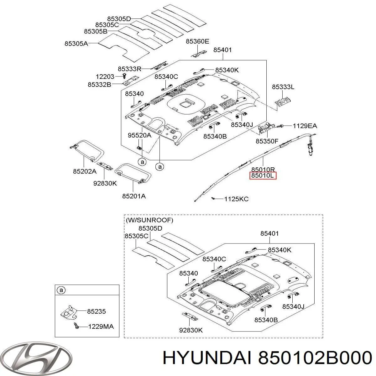 Шторка боковая, левая 850102B000 Hyundai/Kia