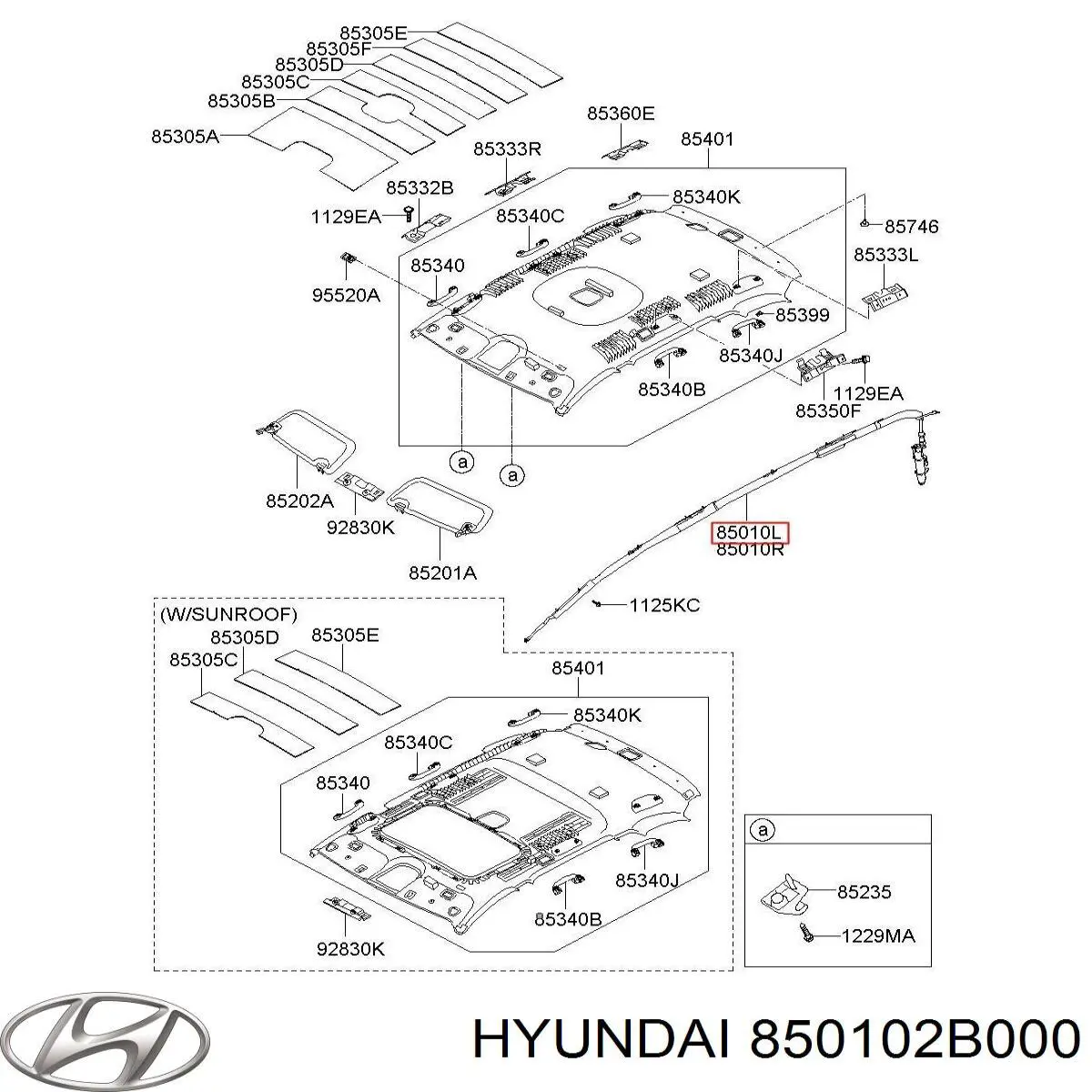 Купить 850102B000 Hyundai/Kia Шторка боковая, левая