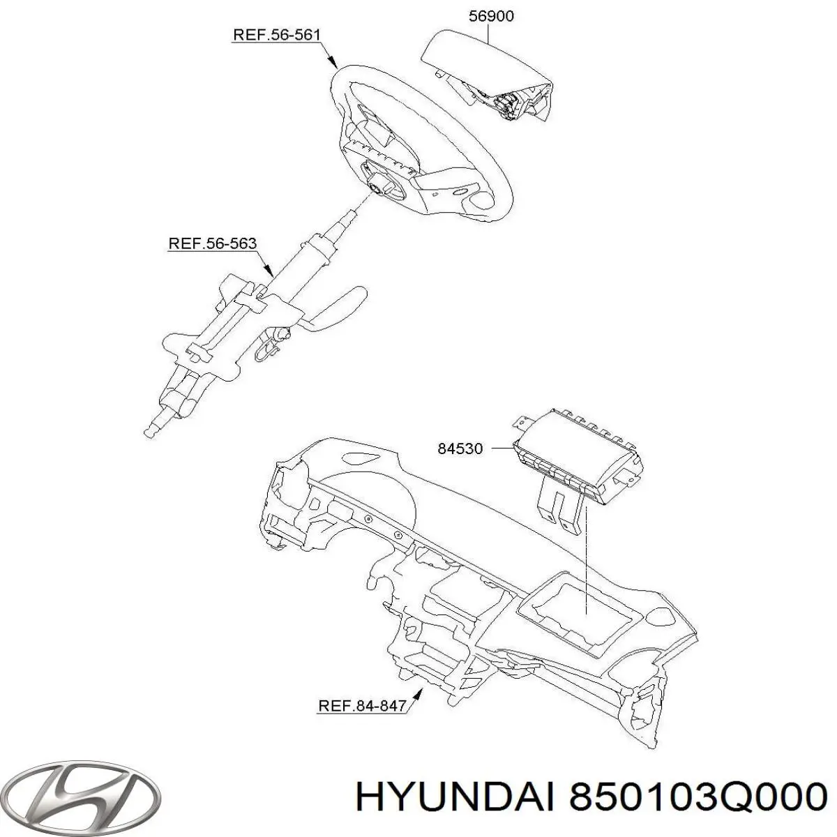 850103Q000 Hyundai/Kia Левая шторка безопасности