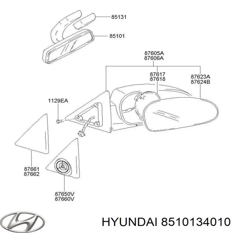 Салонное зеркало заднего вида Chrysler 8510134000