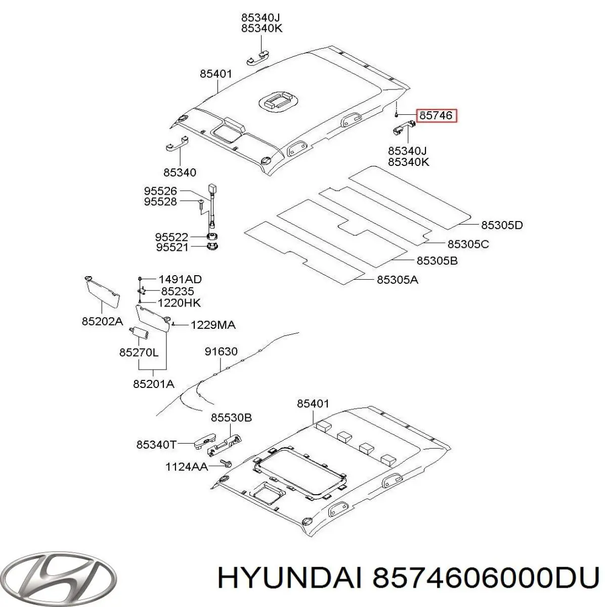 Пистон крепления заднего бампера 8574606000DU Hyundai/Kia