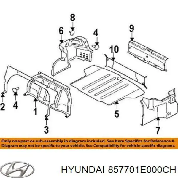 Панель багажного отсека задняя 857701E000CH Hyundai/Kia