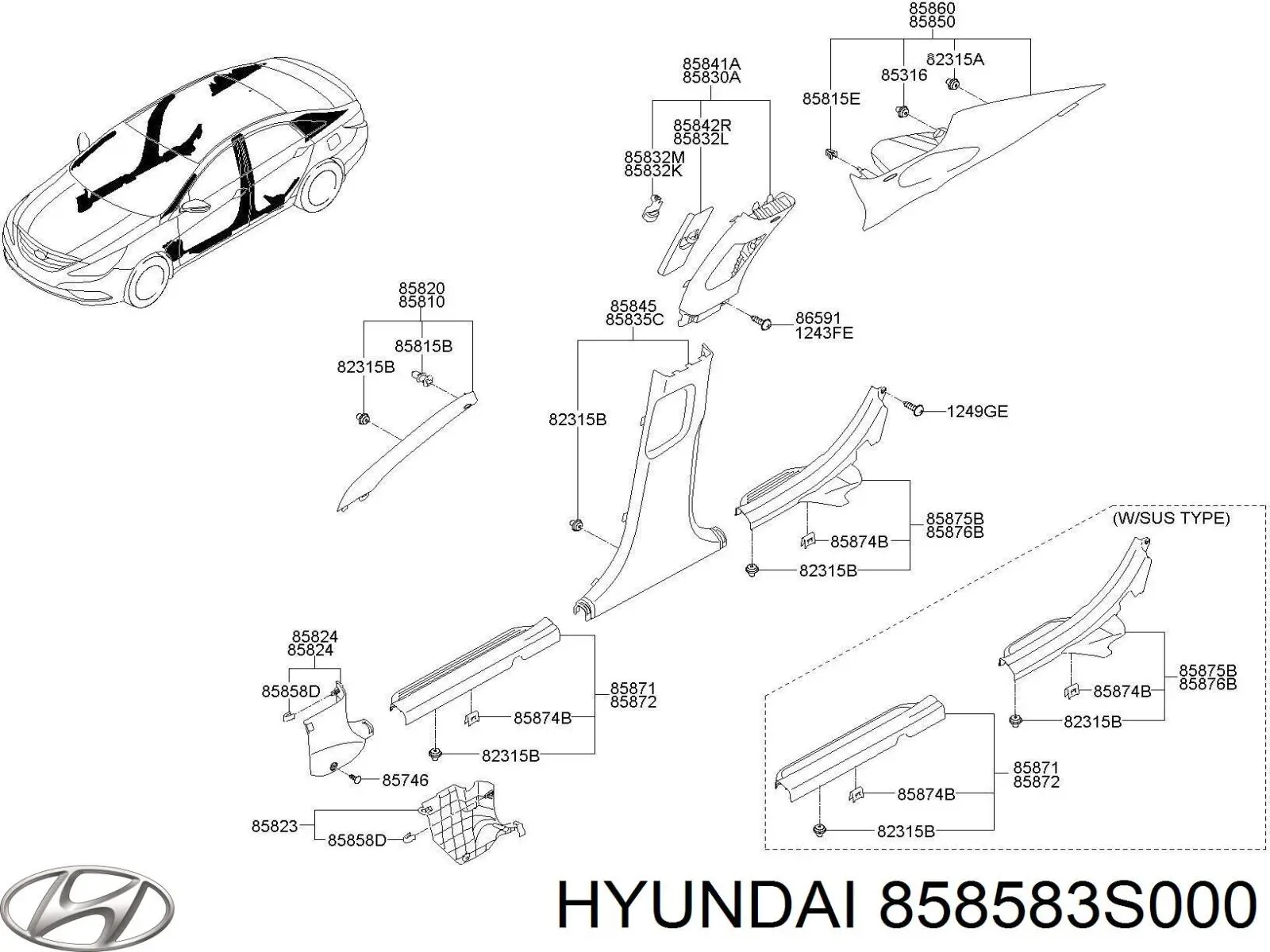  858583S000 Hyundai/Kia