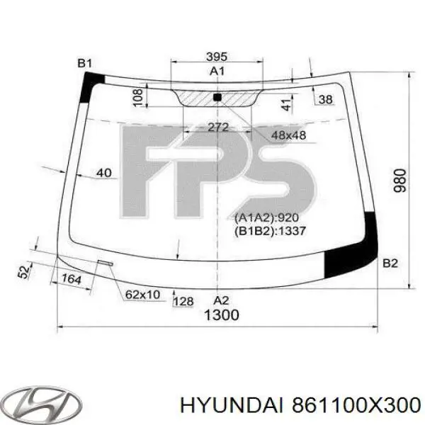 Лобовое стекло 861100X300 Hyundai/Kia