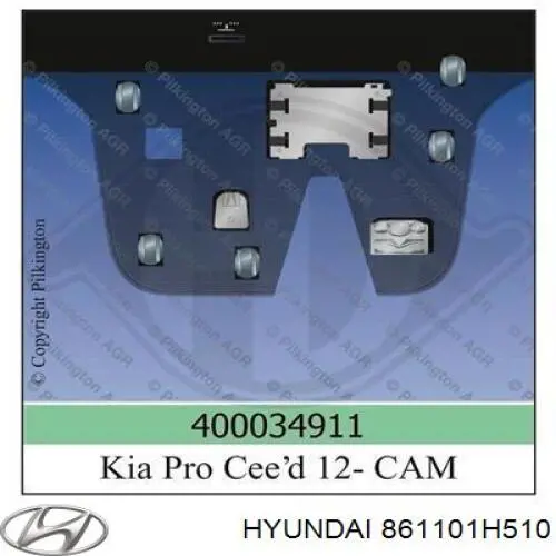 861101H510 Hyundai/Kia стекло лобовое