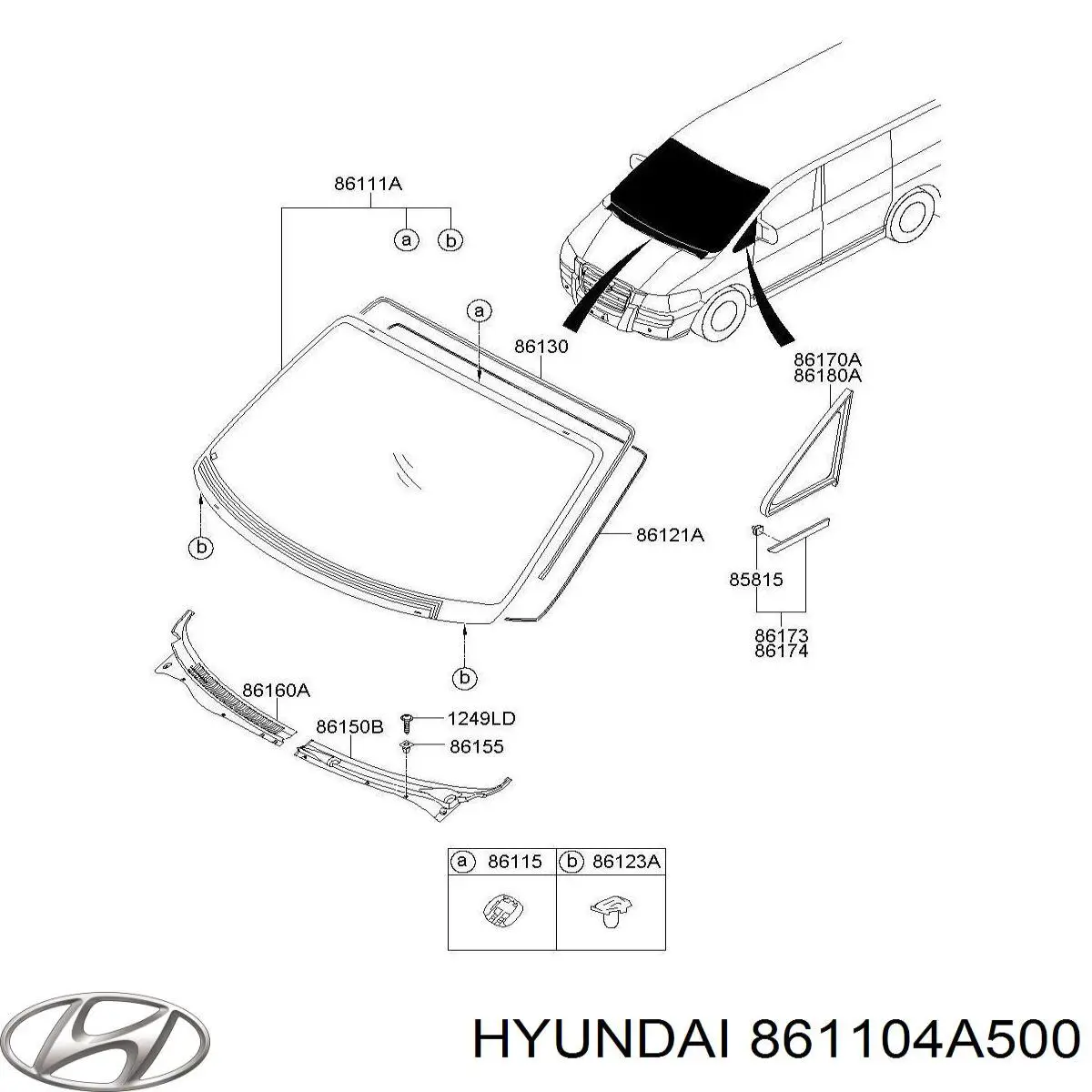 Стекло лобовое Hyundai H-1 STAREX Starex автобус (2001 - 2004) цена, от  