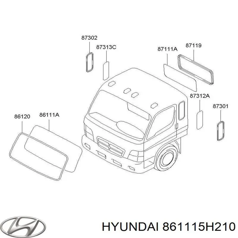 861115H210 Hyundai/Kia Автостекло
