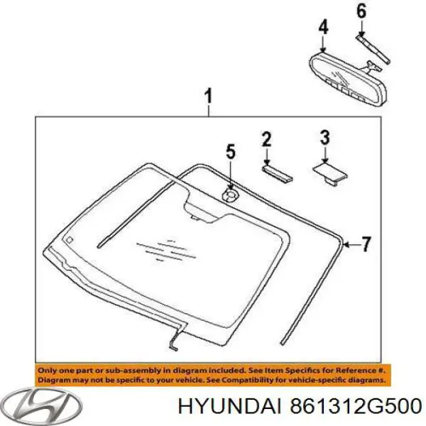 861312G500 Hyundai/Kia молдинг лобового стекла