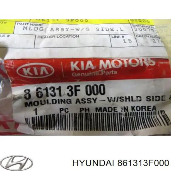 861313F000 Hyundai/Kia moldura esquerda de pára-brisas