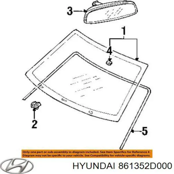 Молдинг лобового стекла 861352D000 Hyundai/Kia