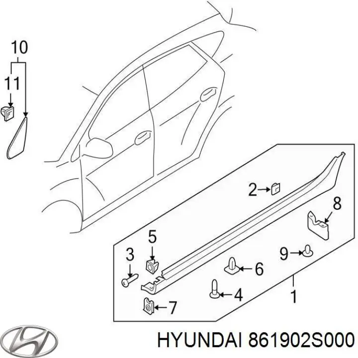 861902S000 Hyundai/Kia накладка (крышка зеркала заднего вида правая)