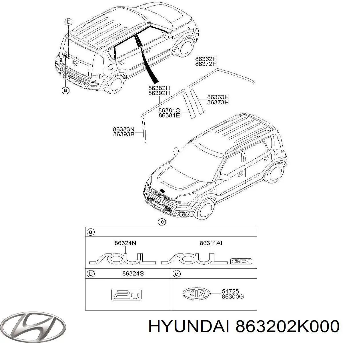  863202K000 Hyundai/Kia