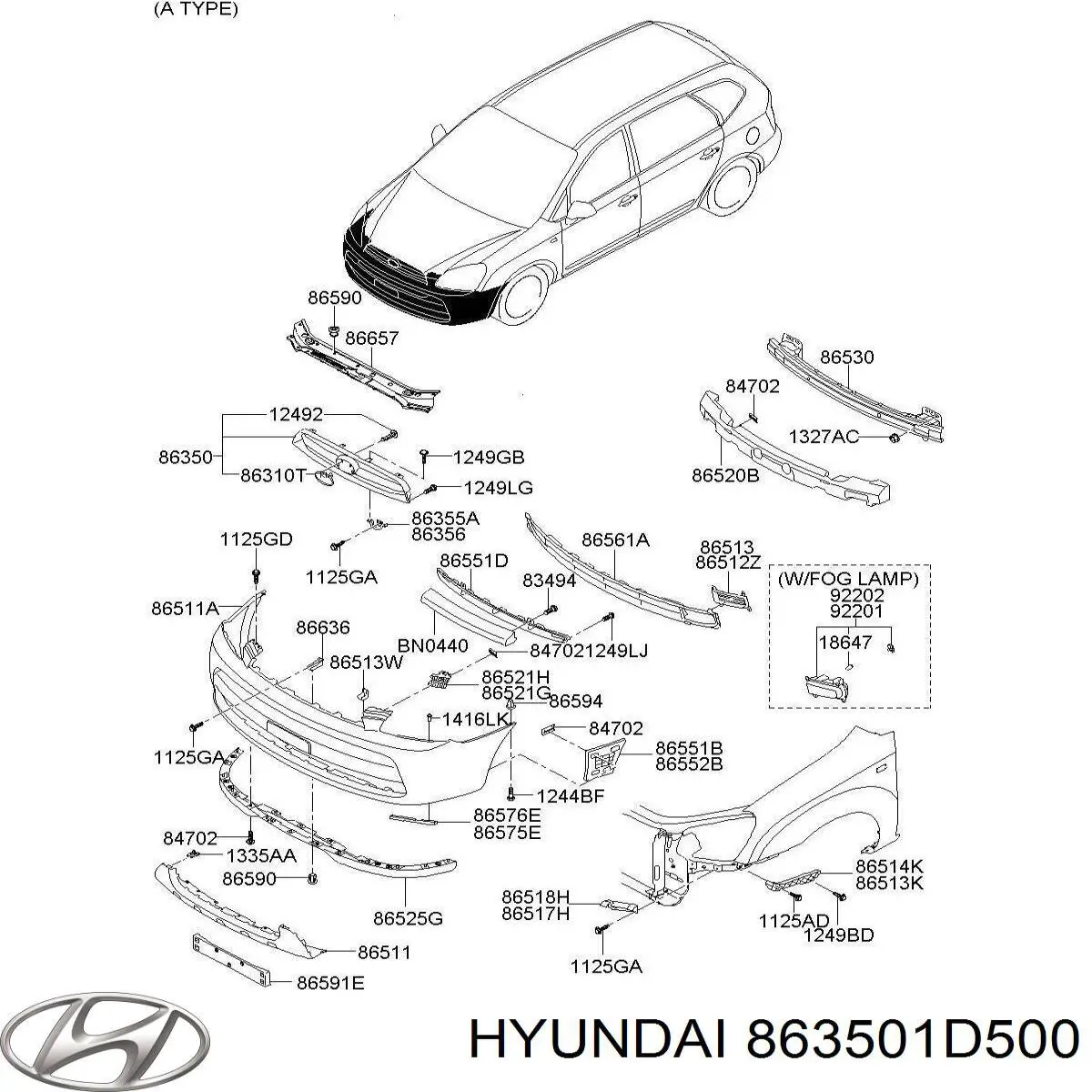 Облицовка радиатора Hyundai/Kia 863501D500 цена, от 109.99 USD