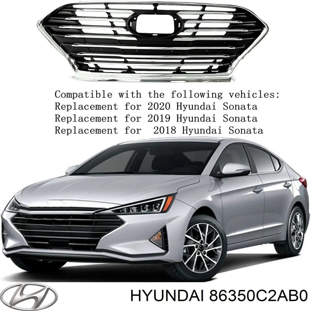 Решетка радиатора 86350C2AB0 Hyundai/Kia