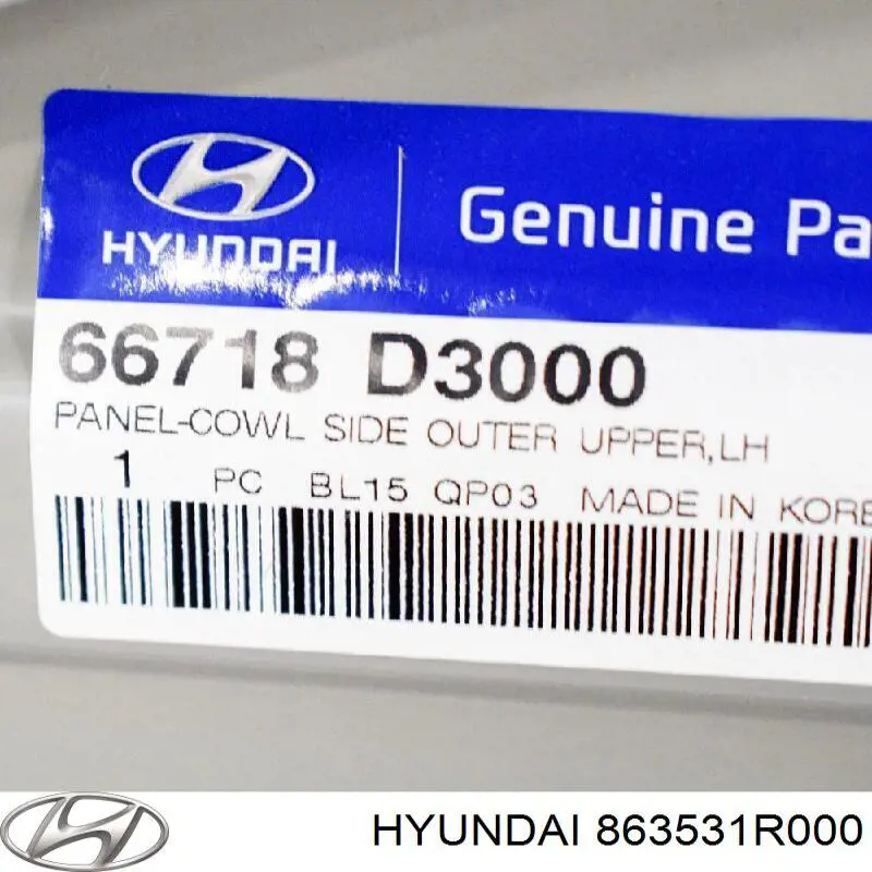Moldura de grelha do radiador esquerdo para Hyundai SOLARIS (SBR11)