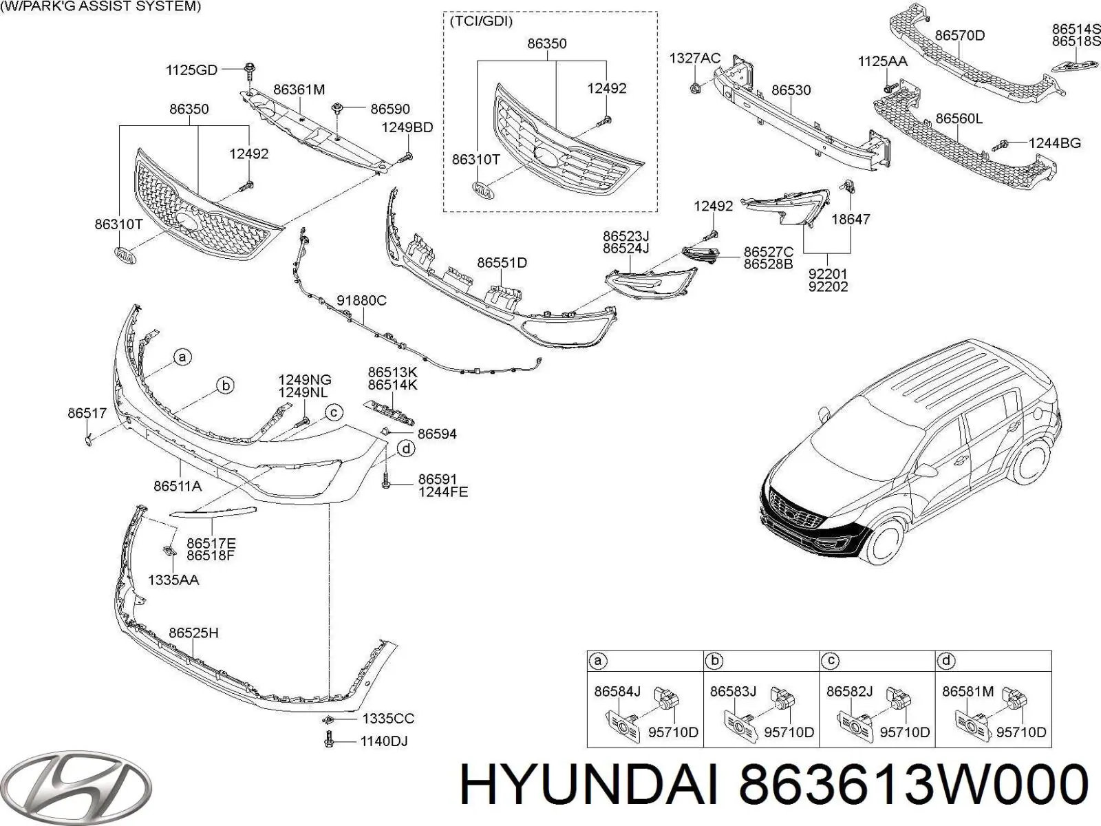 863613W000 Hyundai/Kia накладка передней панели (суппорта радиатора верхняя)