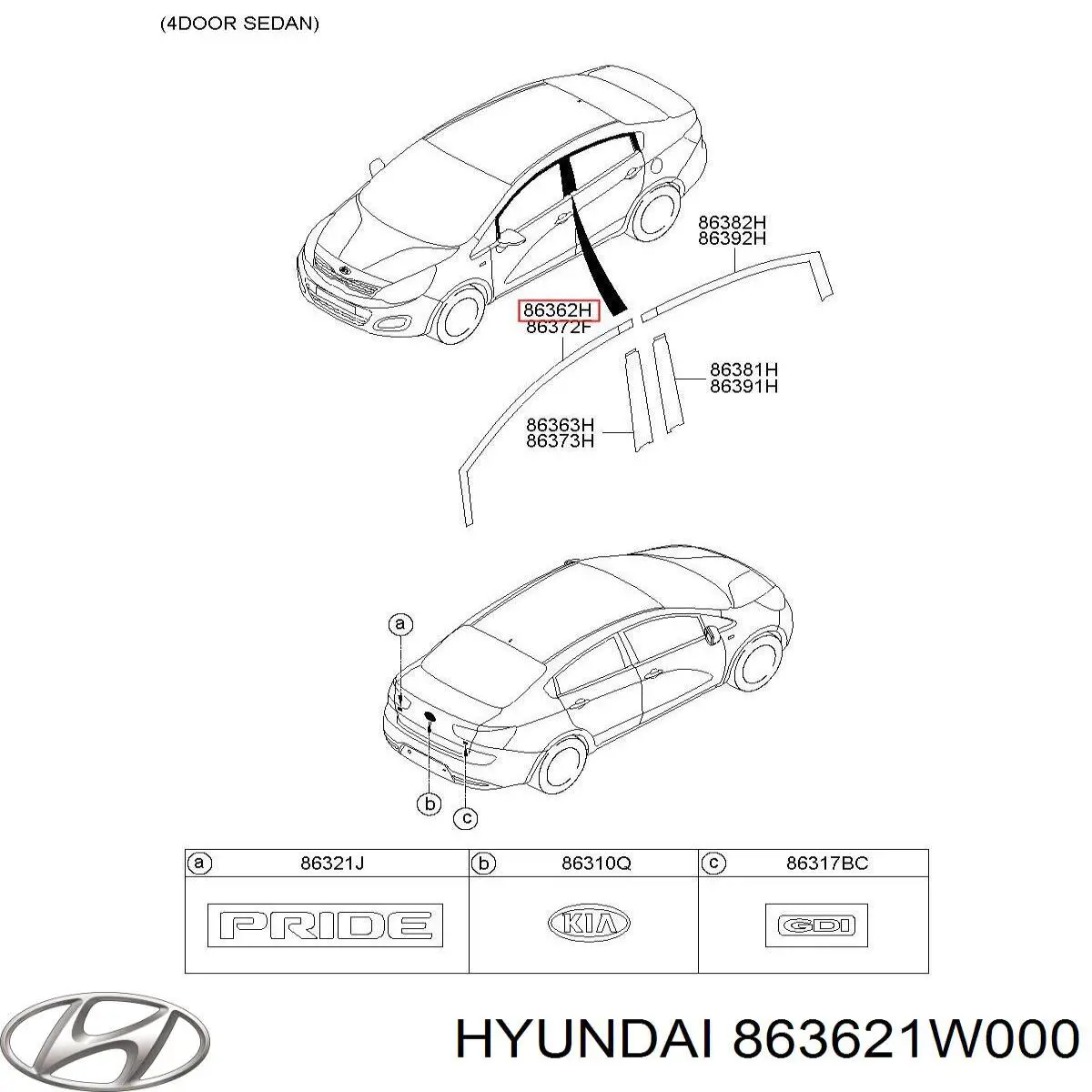 863621W000 Hyundai/Kia 