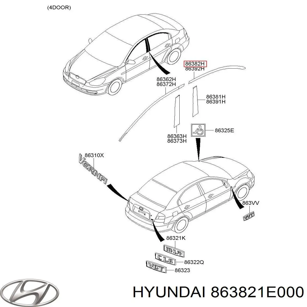  863821E001 Hyundai/Kia