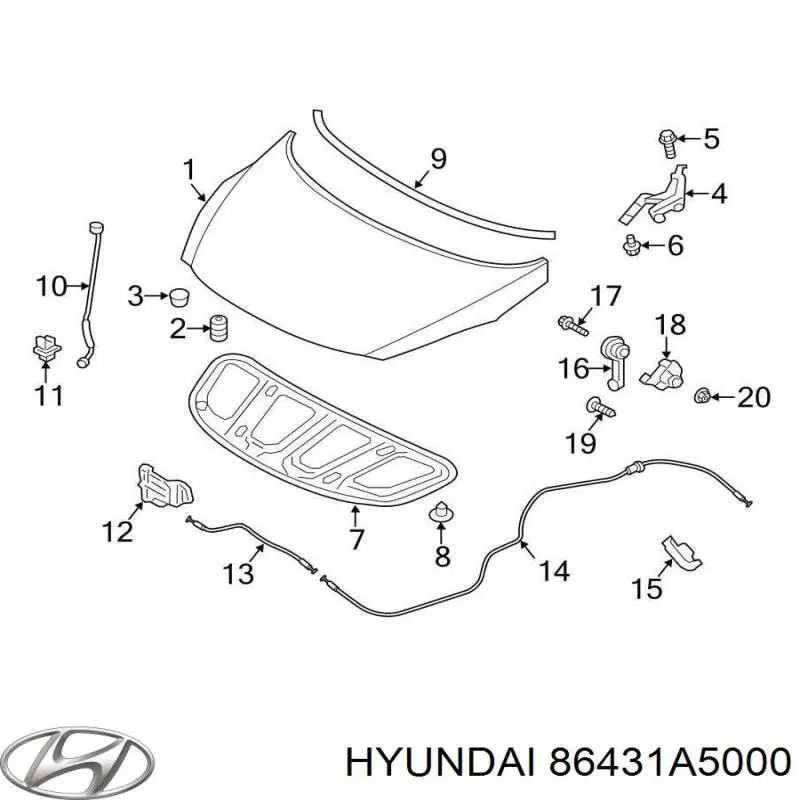  Hyundai/Kia 86431A5000 цена, от 17.74 USD