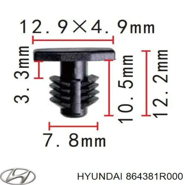 864381R000 Hyundai/Kia cápsula (prendedor de isolador térmico da capota)