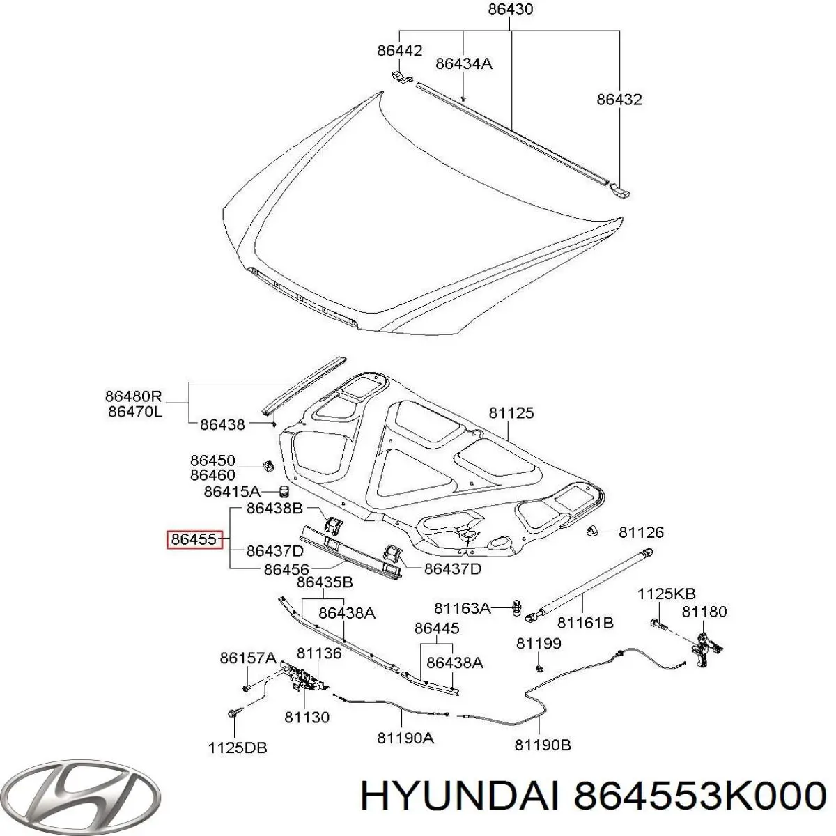 864553K000 Hyundai/Kia 