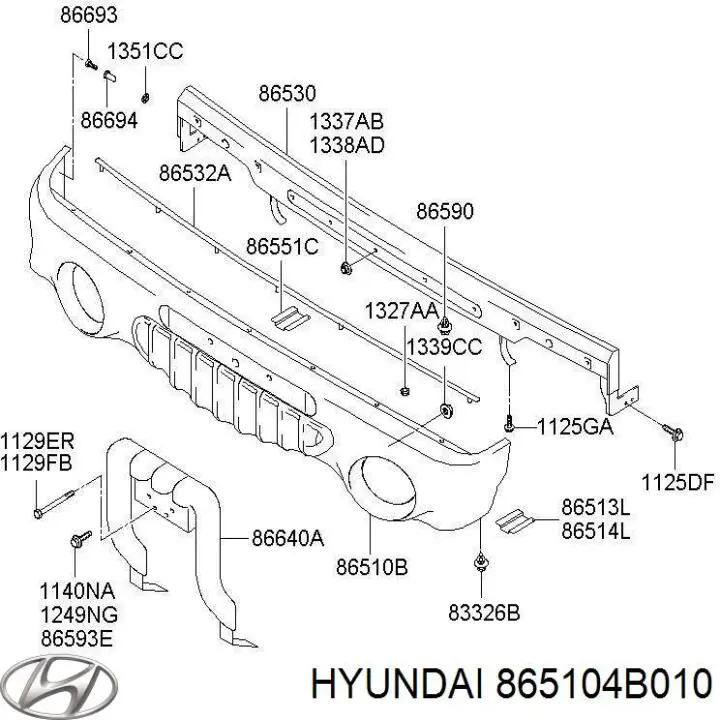 Передний бампер на Hyundai Porter 