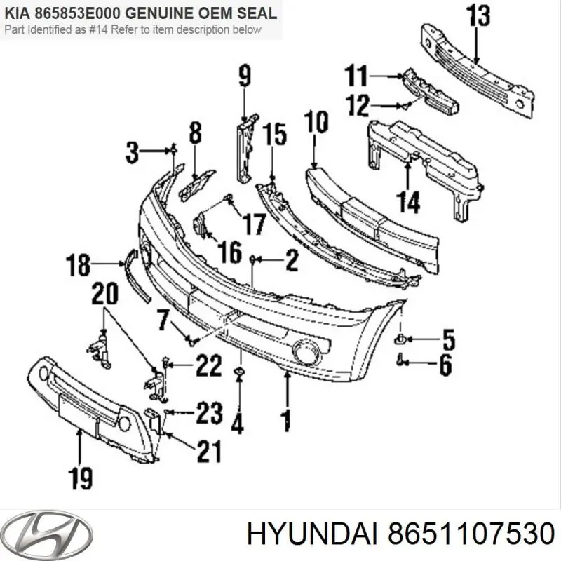 8651107530 Hyundai/Kia Бампер передний в сборе