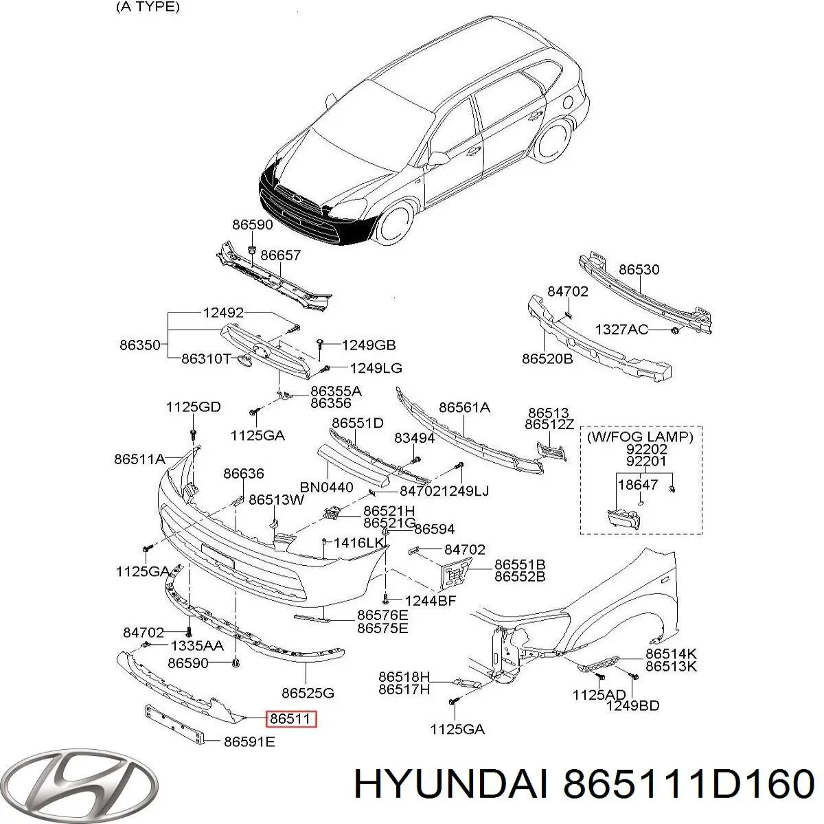 Бампер на авто Hyundai/Kia 865111D160 цена, от 25.71 USD